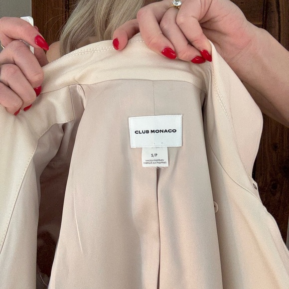 Club Monaco Cream Trench Coat - Picture 2 of 5